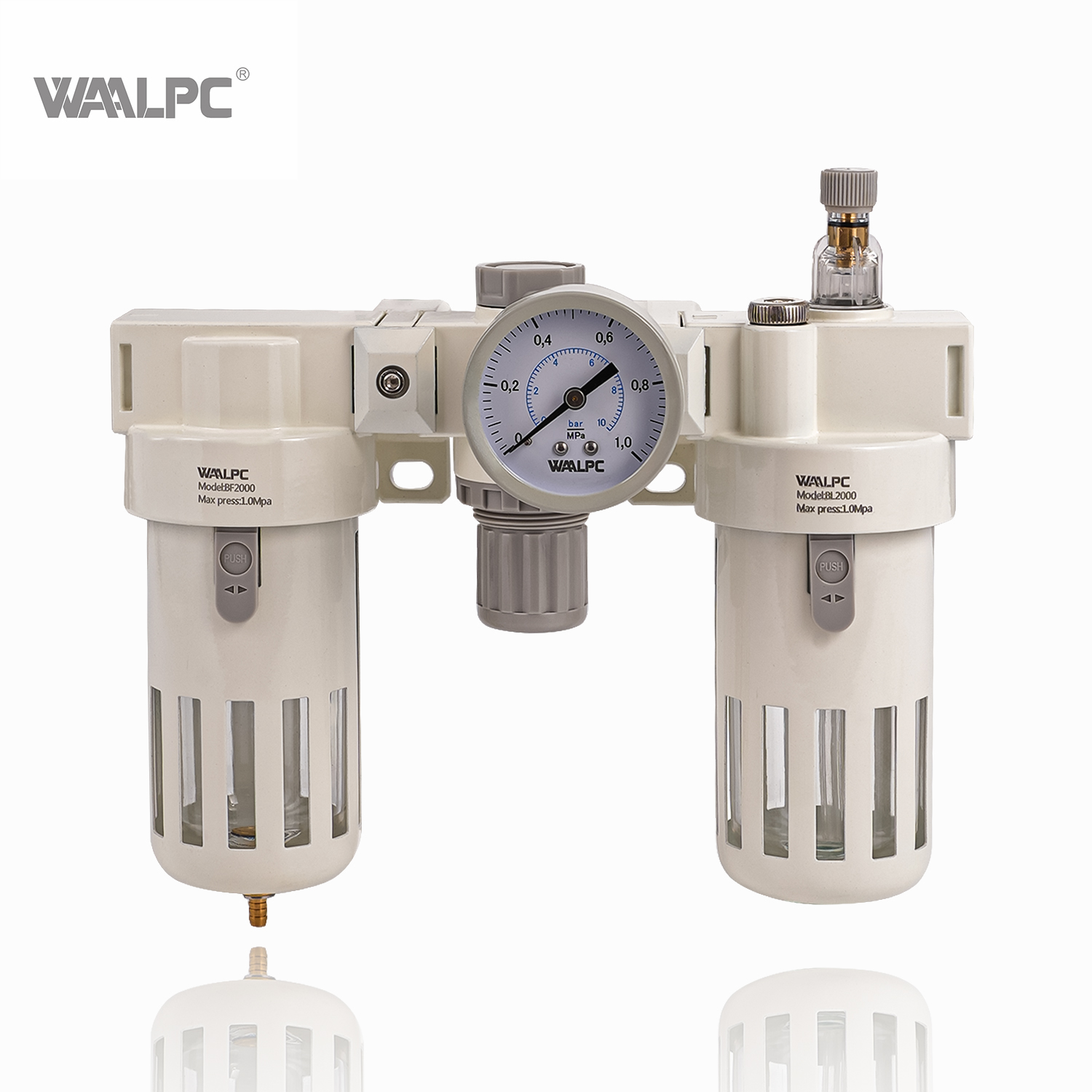 BC2000 5μm 25μm 40μm B Series Auto Drain Airtac Type 1/2'' 1/4'' Pneumatic Valves FRL Unit