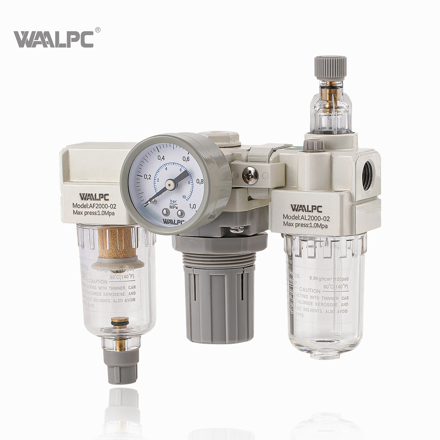 AC2000 White SMC1/8 '' 1/4 '' Tipo de SMC Regulador de aire de aire neumático Regulador lubricante de válvula FRL Presión de reducción de automatización de válvula Equipo de automatización