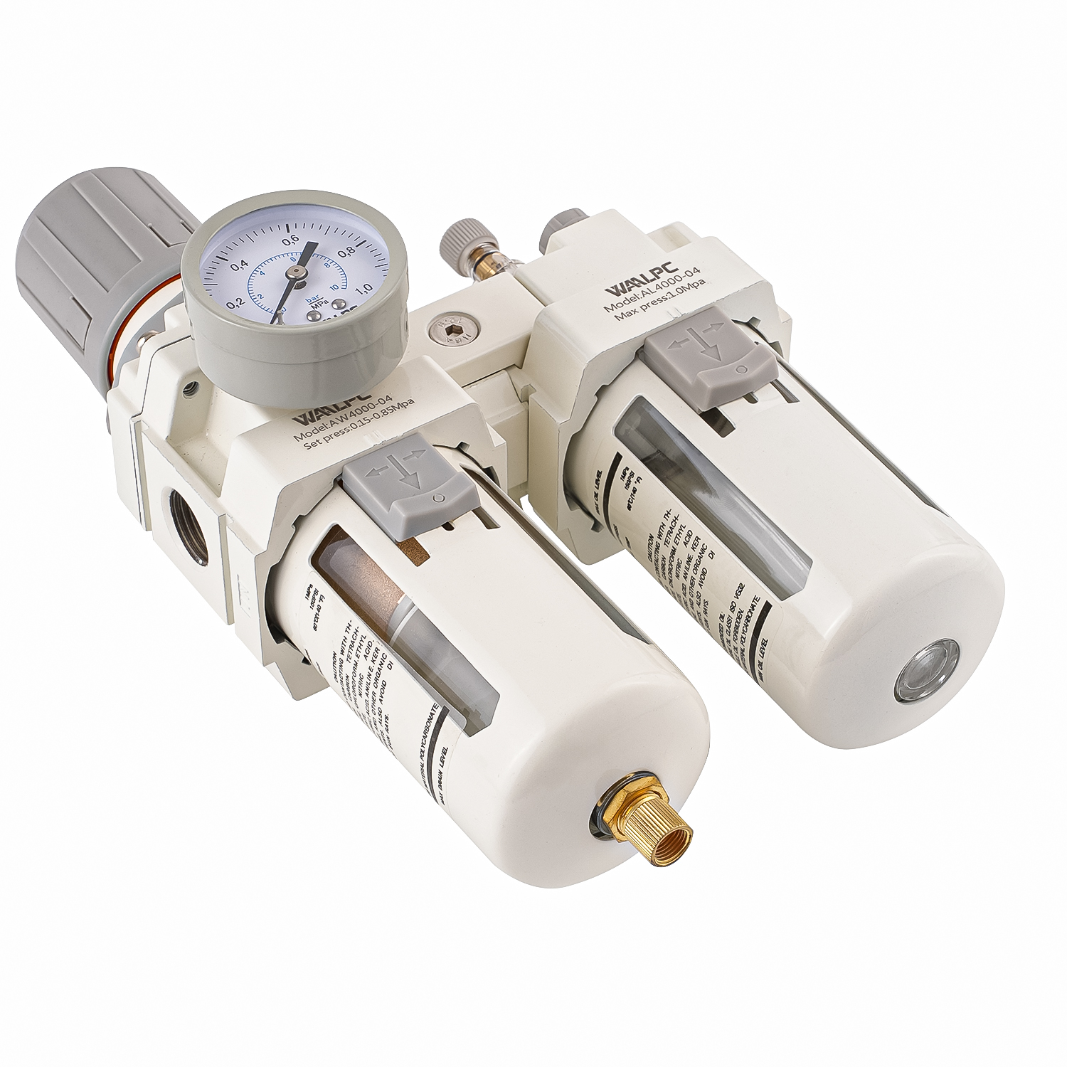 AC4010 White SMC3/8 '' 1/2 '' 3/4''''T Regulador de aire Trabajo Filtro Lubricador Presión de válvula Reductor de aceite FRL para industria electrónica