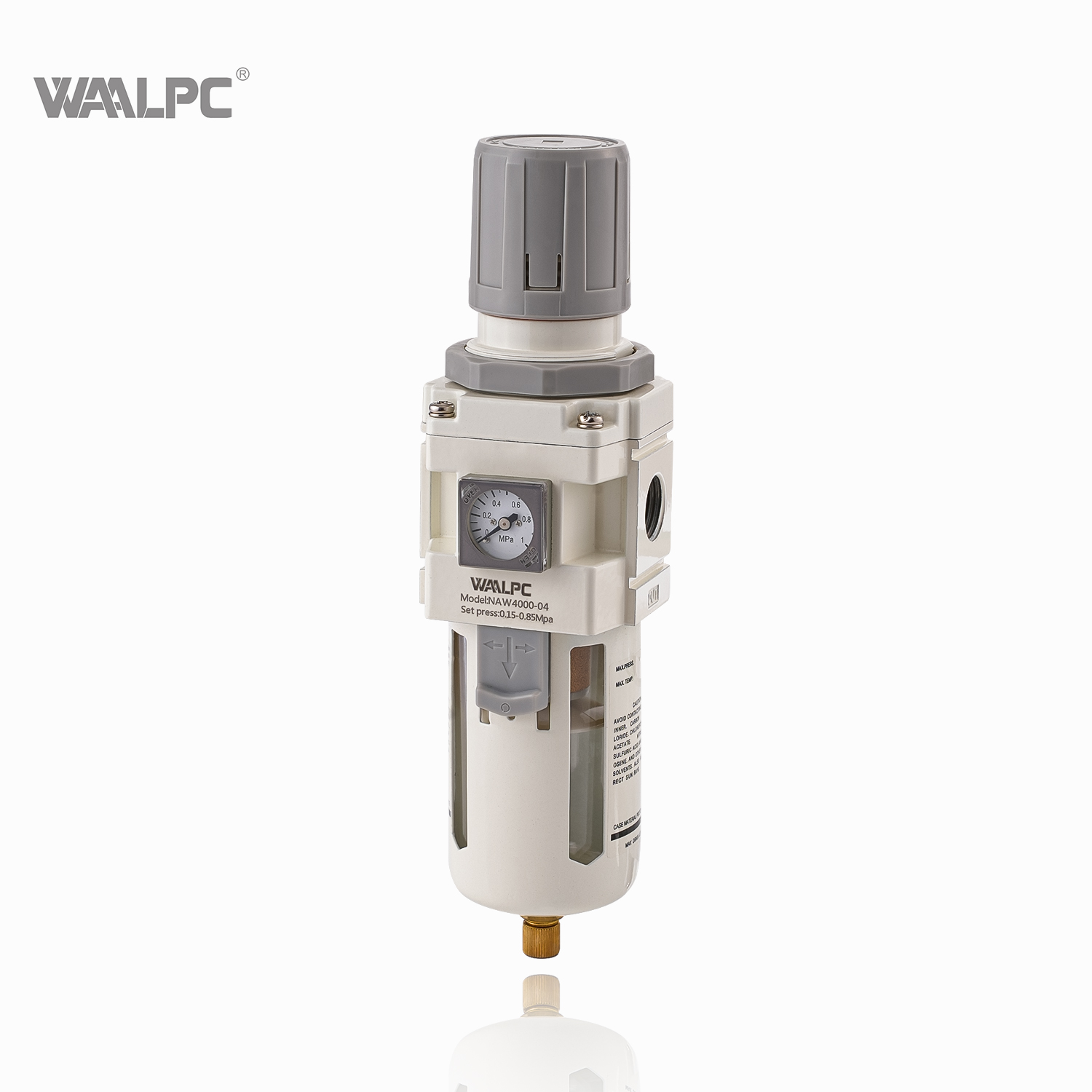 NAW2000 white SMC1/8'' 1/4'' in NPT/PT Pneumatic Compressed Air Filter Regulator with built in Gauge Pressure Reducing Valve Auto Drain Compressor