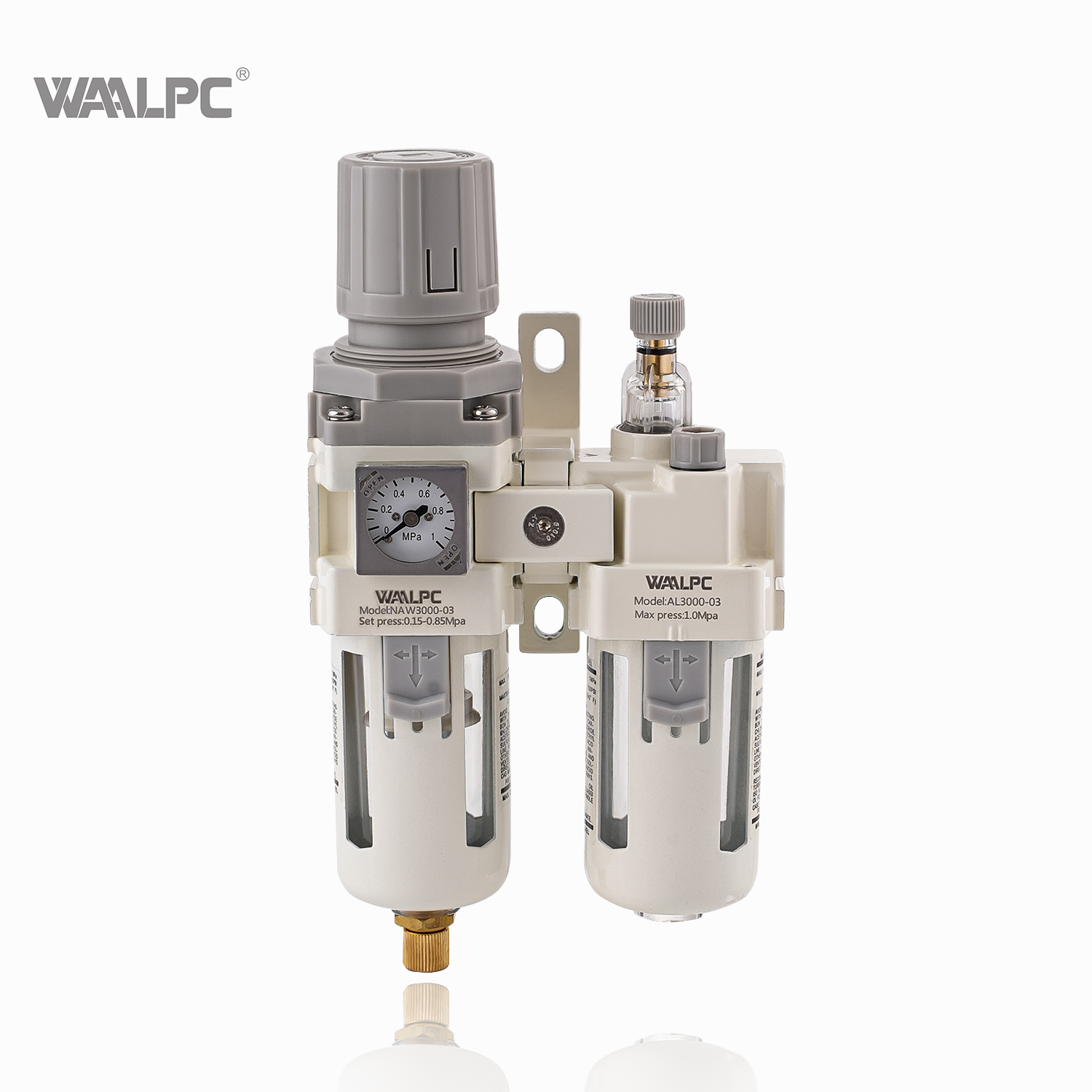 NAC3010 white SMC1/8'' 1/4'' SMC Multi-Function Frl Air Pressure Reducing Valve Trap Air Filter Regulatorlubricator Water Oil Separator for Automation equipment