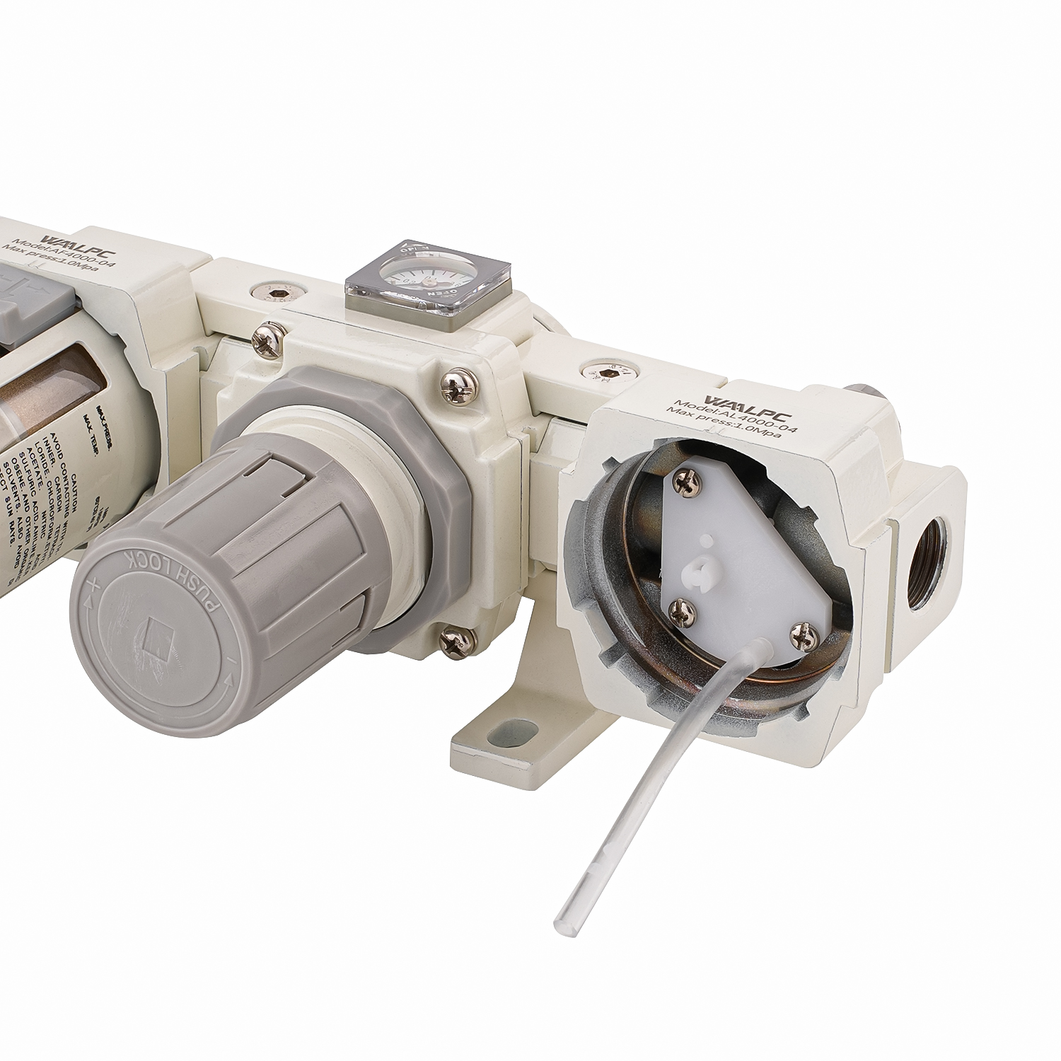NAC4000 white SMC 3/4'' 1/2'' 3/8'' in NPT Frl Pressure Regulating Valve Trap Filter Lubricator Air Regulator Moisture Oil Separator Auto Darin built in gauge medical equipment
