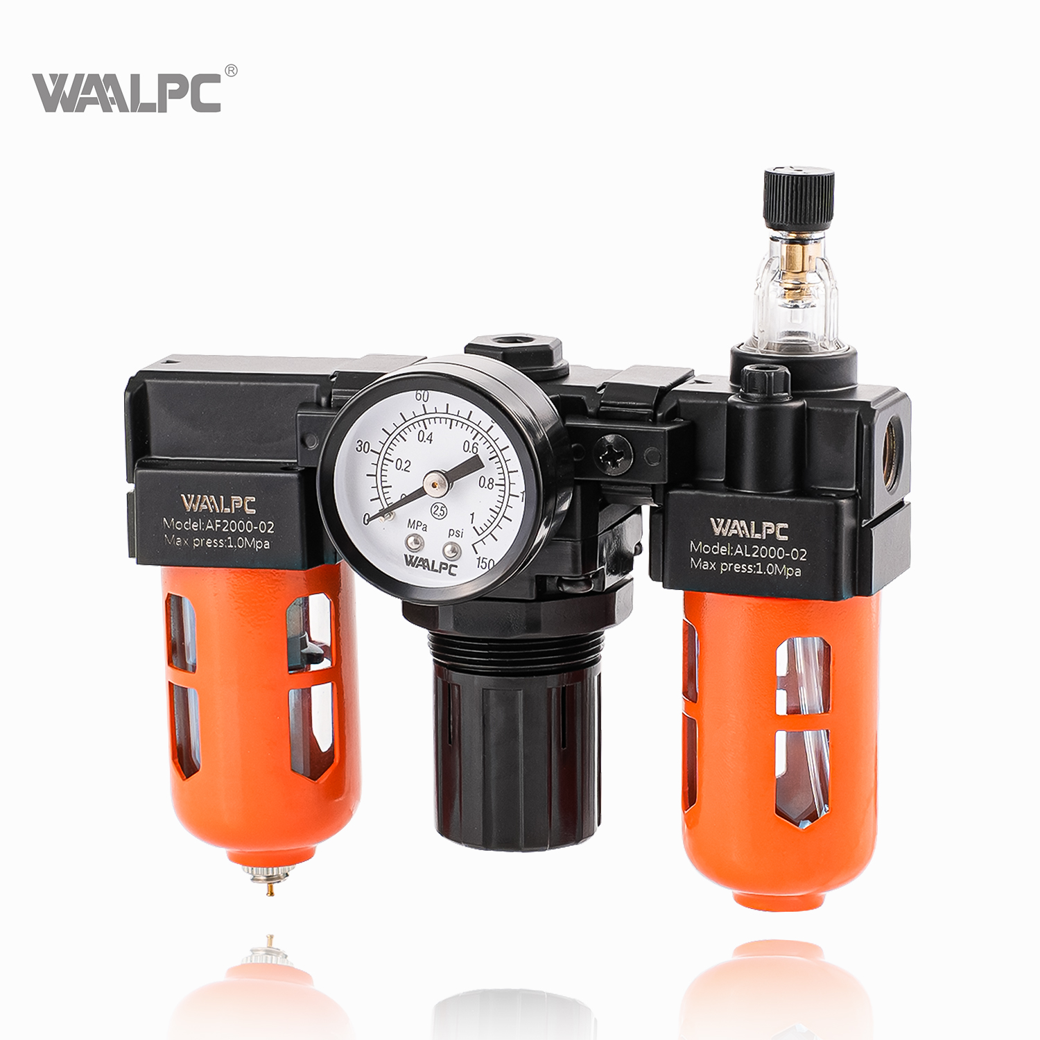 AC2000 Orange SMC1/8'' 1/4'' SMC Type Pneumatic Compressed Air Filter Regulator Lubricator Valve Gauge Frl Pressure Reducing Valve Compressor