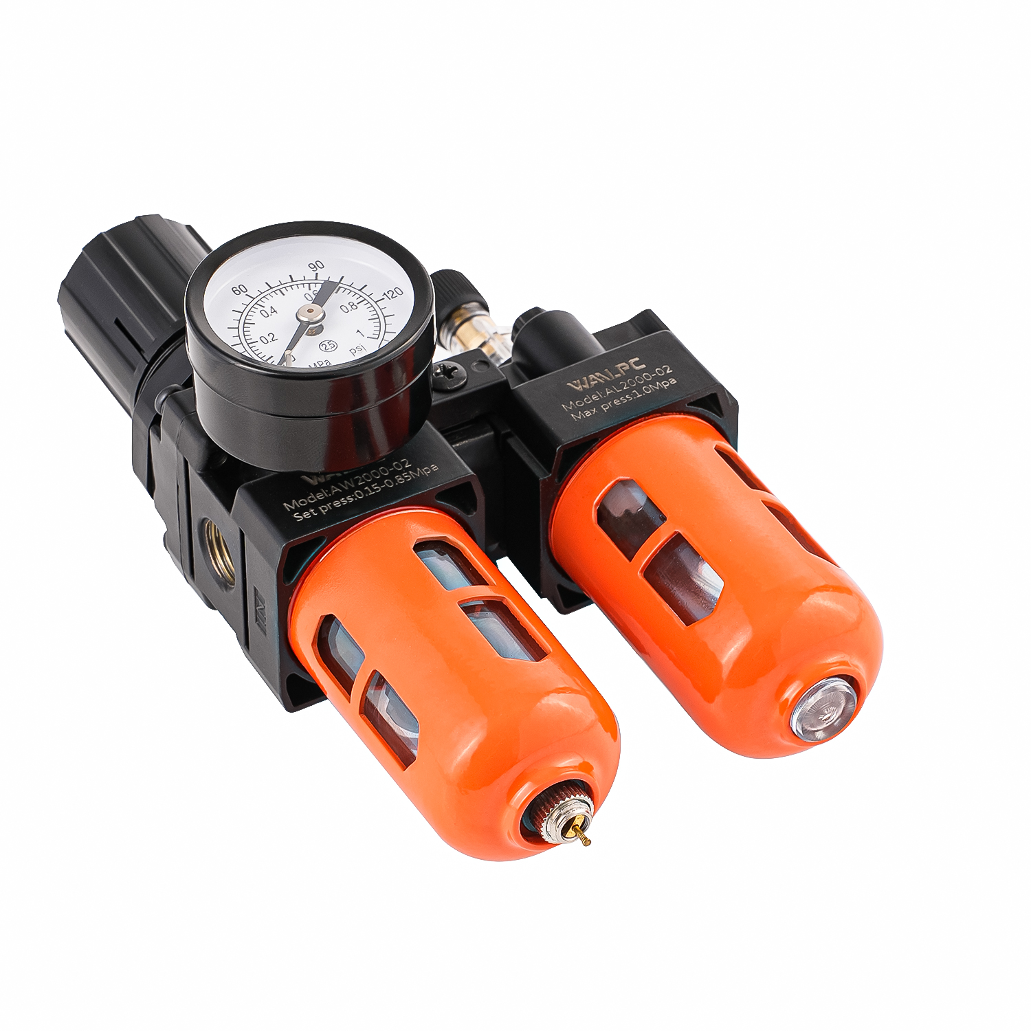 AC2010 Orange SMC1/8'' 1/4'' Compressed Air Regulator Trap Filter Lubricator Pressure Reducing Valve Oil Separator Frl for Automation Compressor