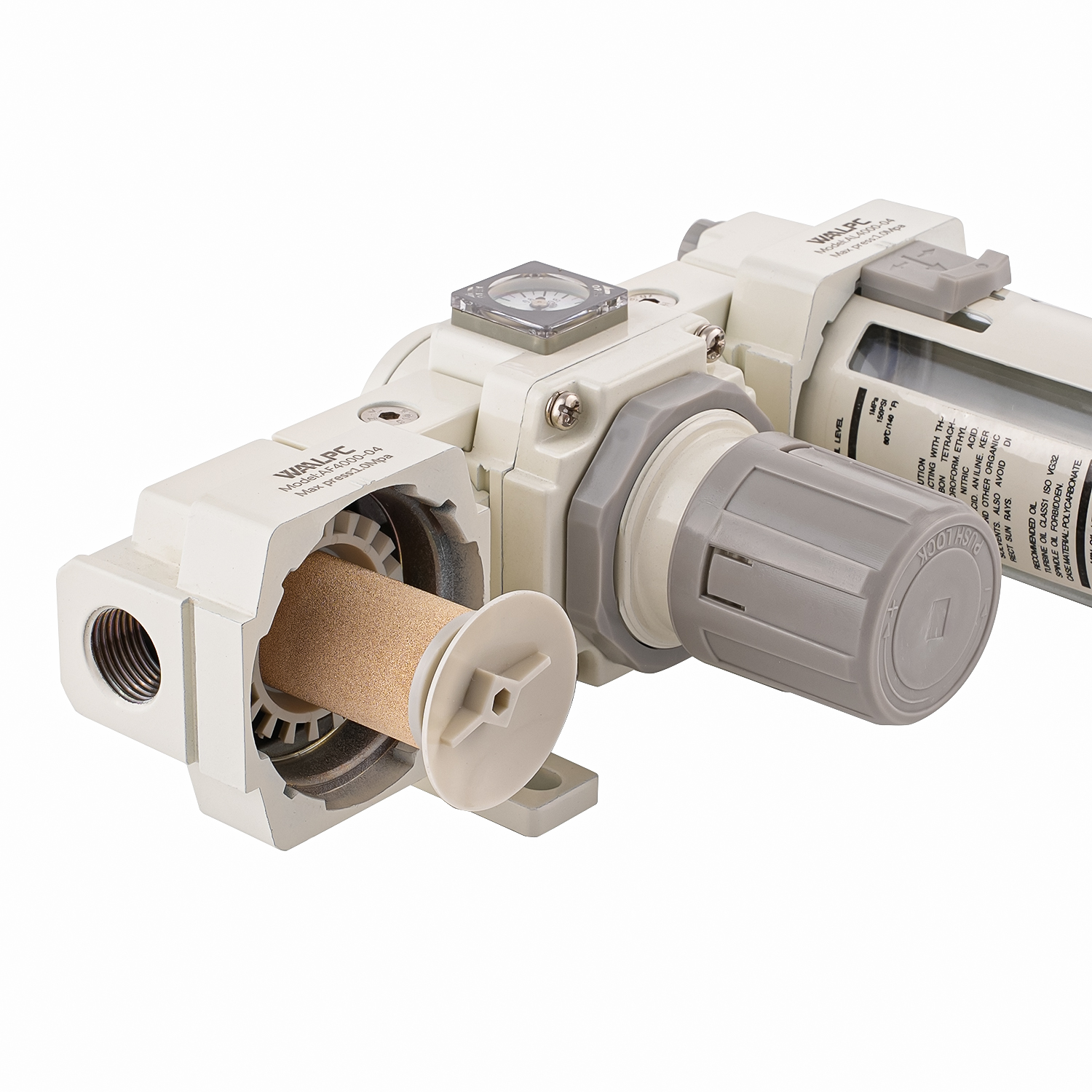 NAC4000 white SMC 3/4'' 1/2'' 3/8'' in NPT Frl Pressure Regulating Valve Trap Filter Lubricator Air Regulator Moisture Oil Separator Auto Darin built in gauge medical equipment