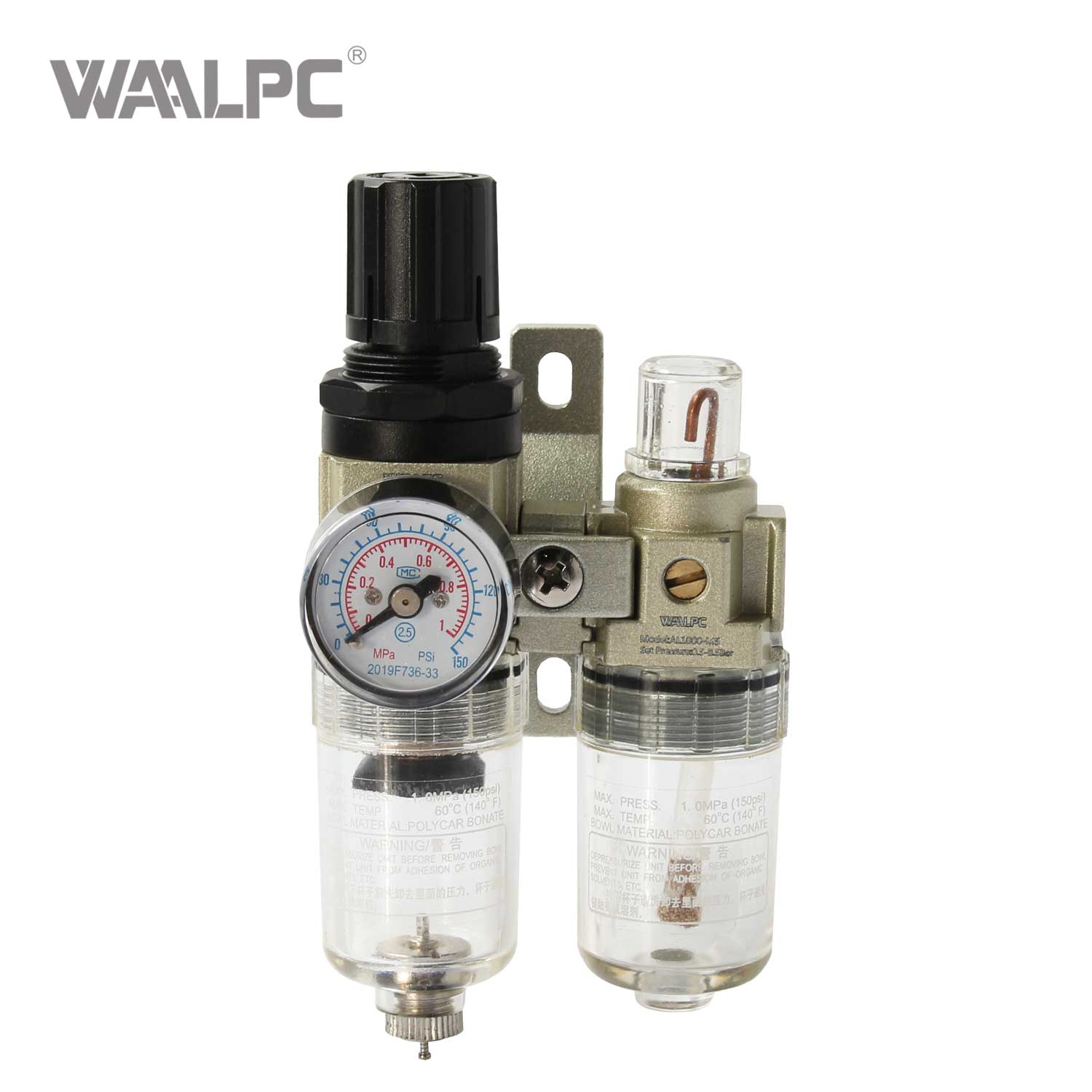 SMC AC1010-M5 Modular FRL Unit - M5 Thread, 5μm Filtration, 0.05–0.85 MPa Pressure Regulator & Lubricator