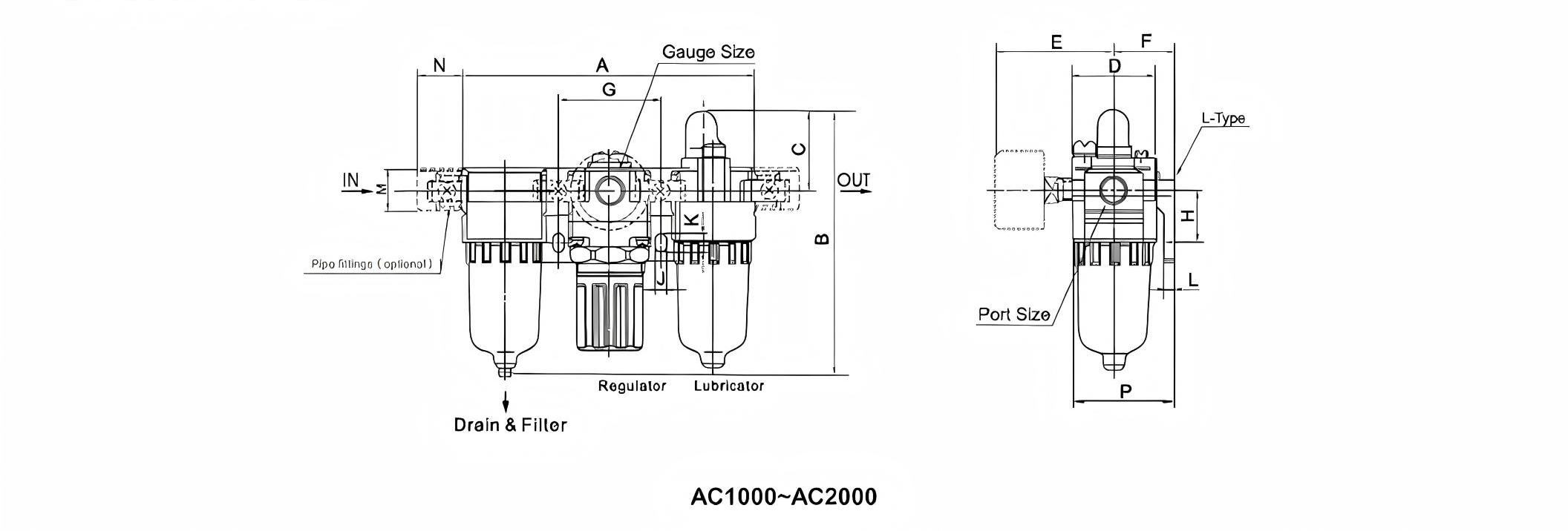 Air filter regulator lubricator