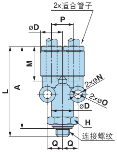 Y形接头 Y-KQ2U（密封垫）