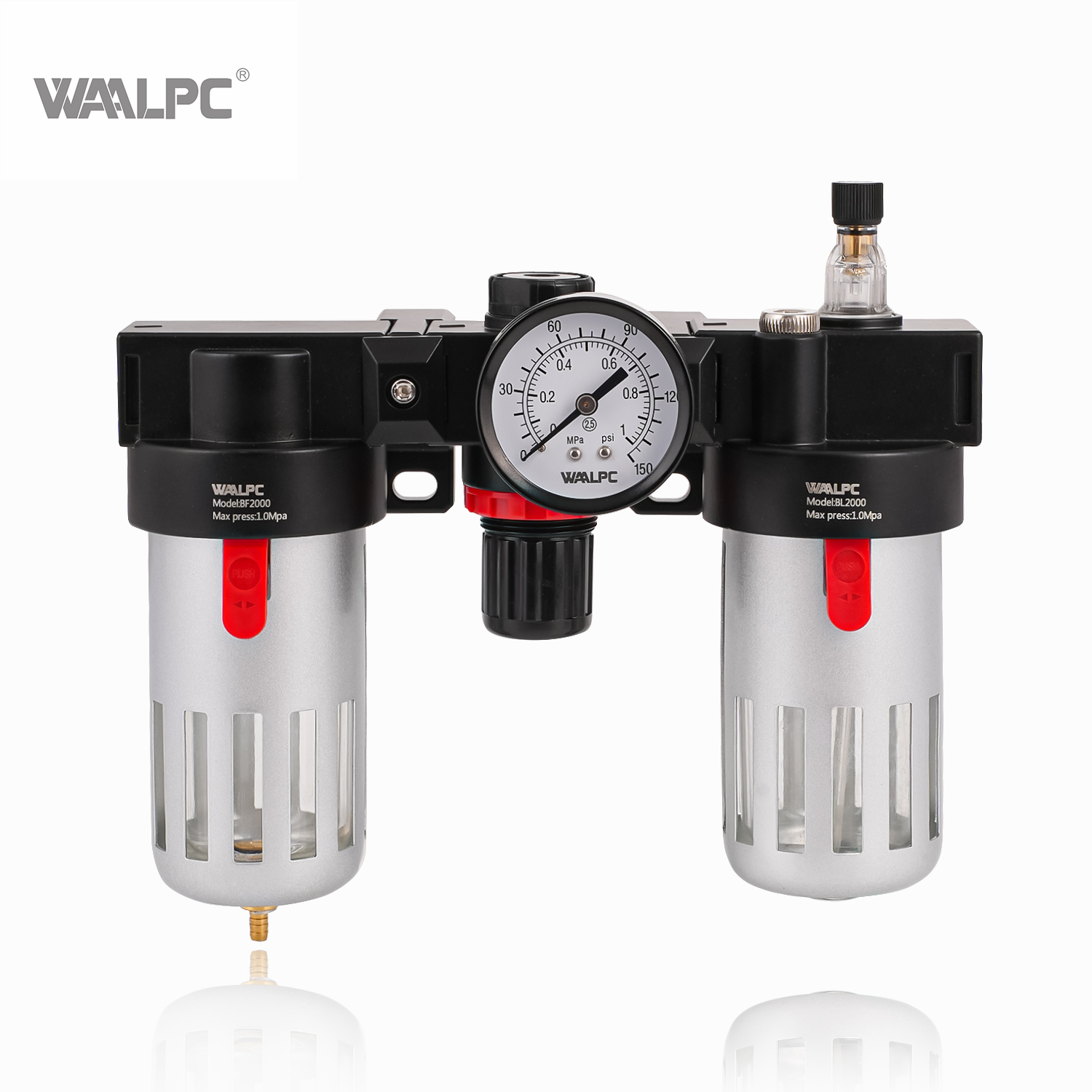 BC2000 5μm 25μm 40μm BC Series Auto Drain Manual Drain Airtac Type 1/2'' 1/4'' Air Regulator Pneumatic Filter Source Treatment Unit FRL