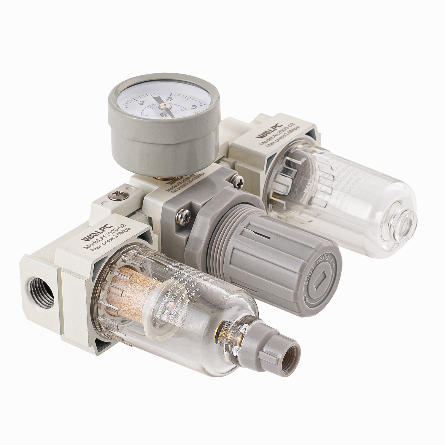 AC2000 White SMC1/8 '' 1/4 '' Tipo de SMC Regulador de aire de aire neumático Regulador lubricante de válvula FRL Presión de reducción de automatización de válvula Equipo de automatización