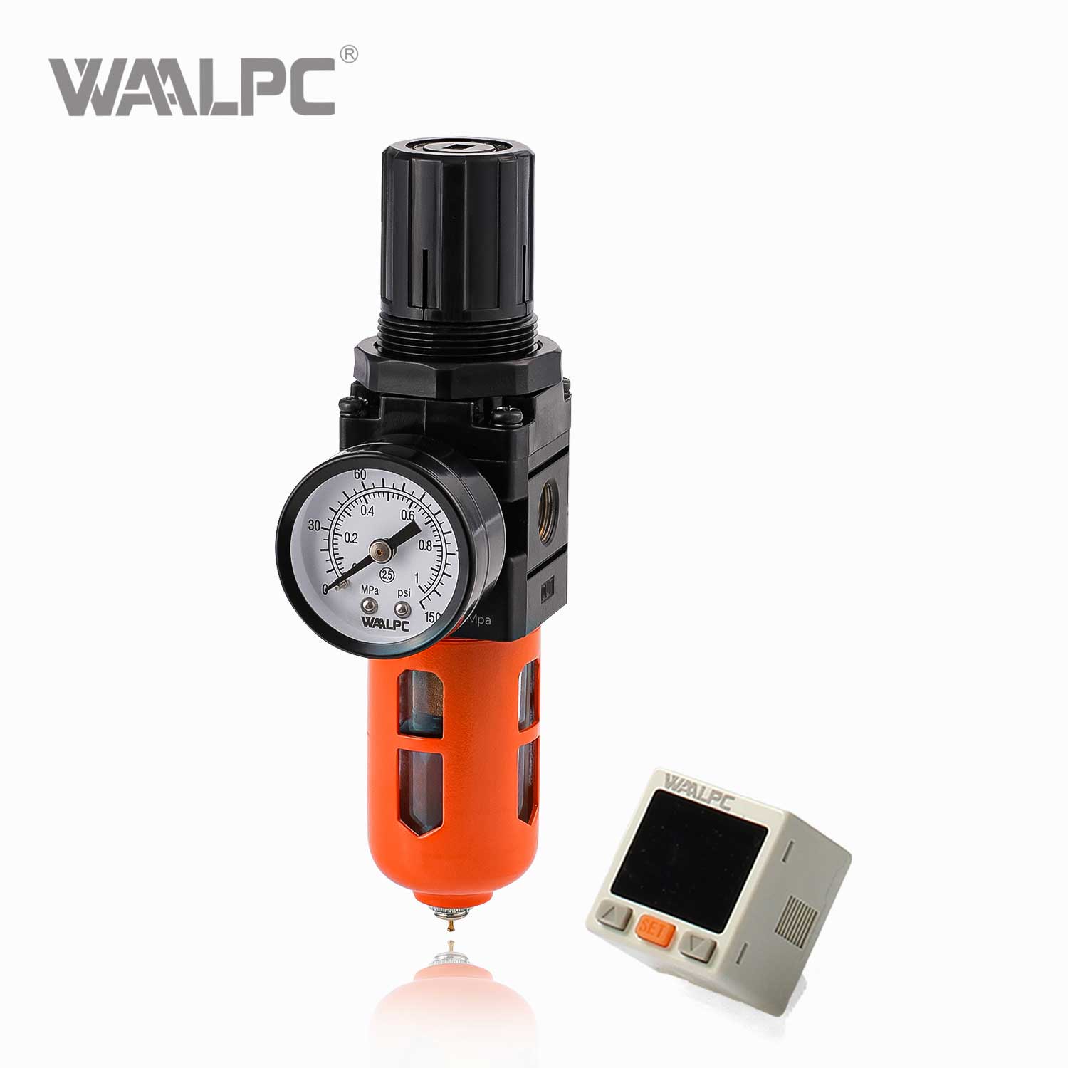 SMC Black-Orange Filter Regulator Lubricator (FRL Unit) AC2000-01 G1/8'' 0.05-0.85MPa for Pneumatic Air Treatment Systems