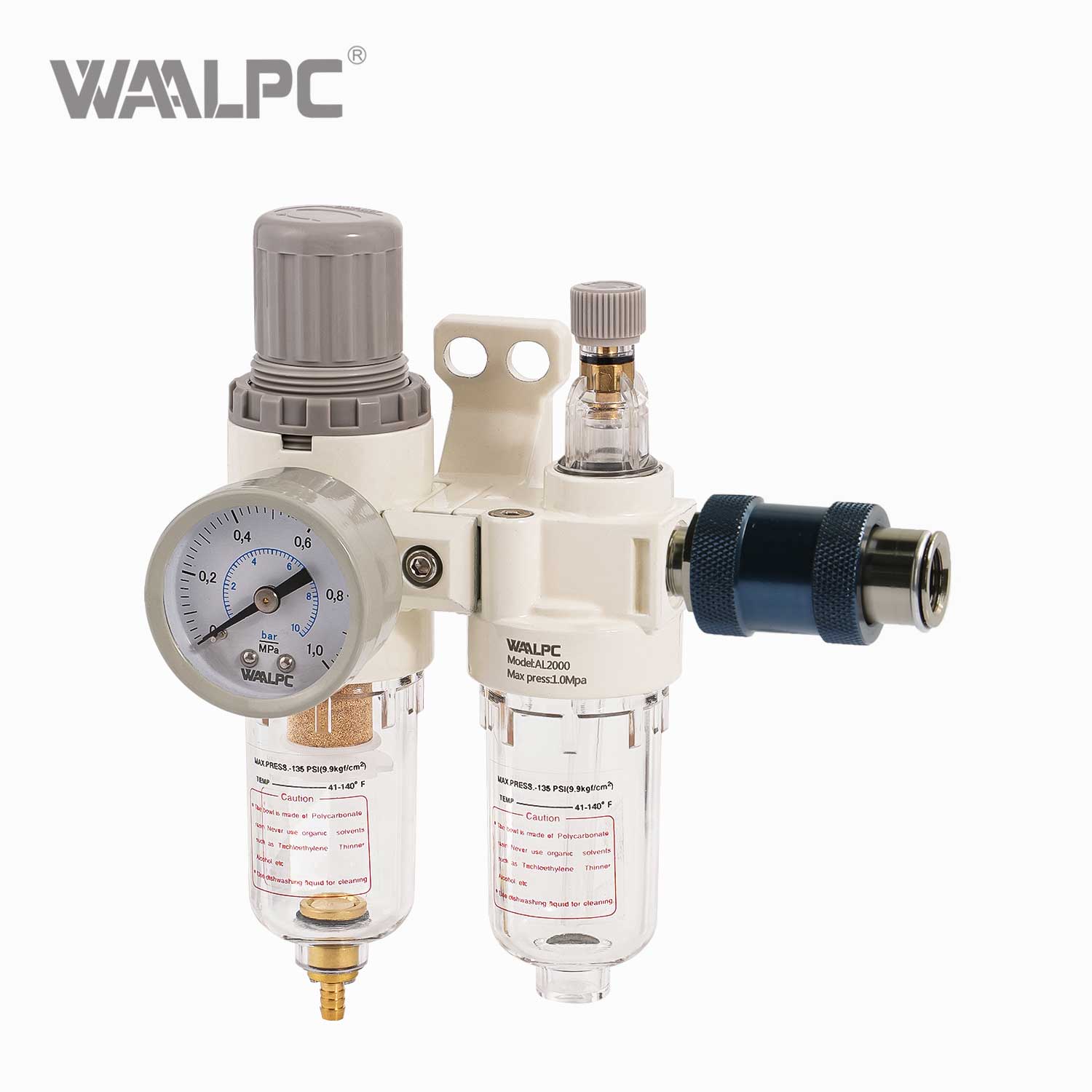 AIRTAC Filter Regulator White/Black AFR2000 with Manual Slide Valve for Pneumatic Systems 1.5MPa