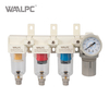Powerful Filtration Pneumatic Air Preparation AFFFR Unit - 4-in-1 Air Filter Regulator Combo with Pressure Gauge for Compressed Air Systems Automation Machinery