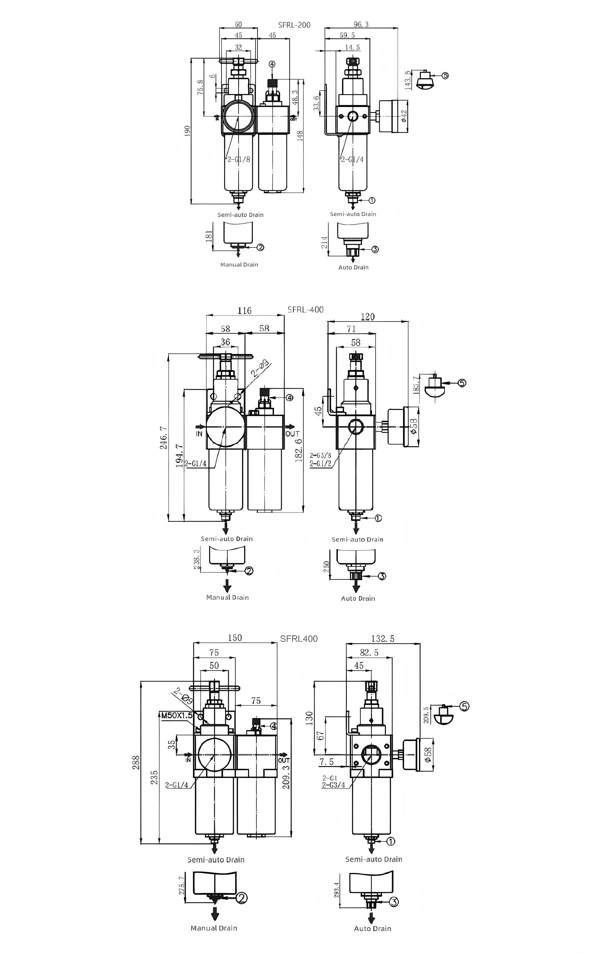 Stainless Steel Filter Regulator Lubricator