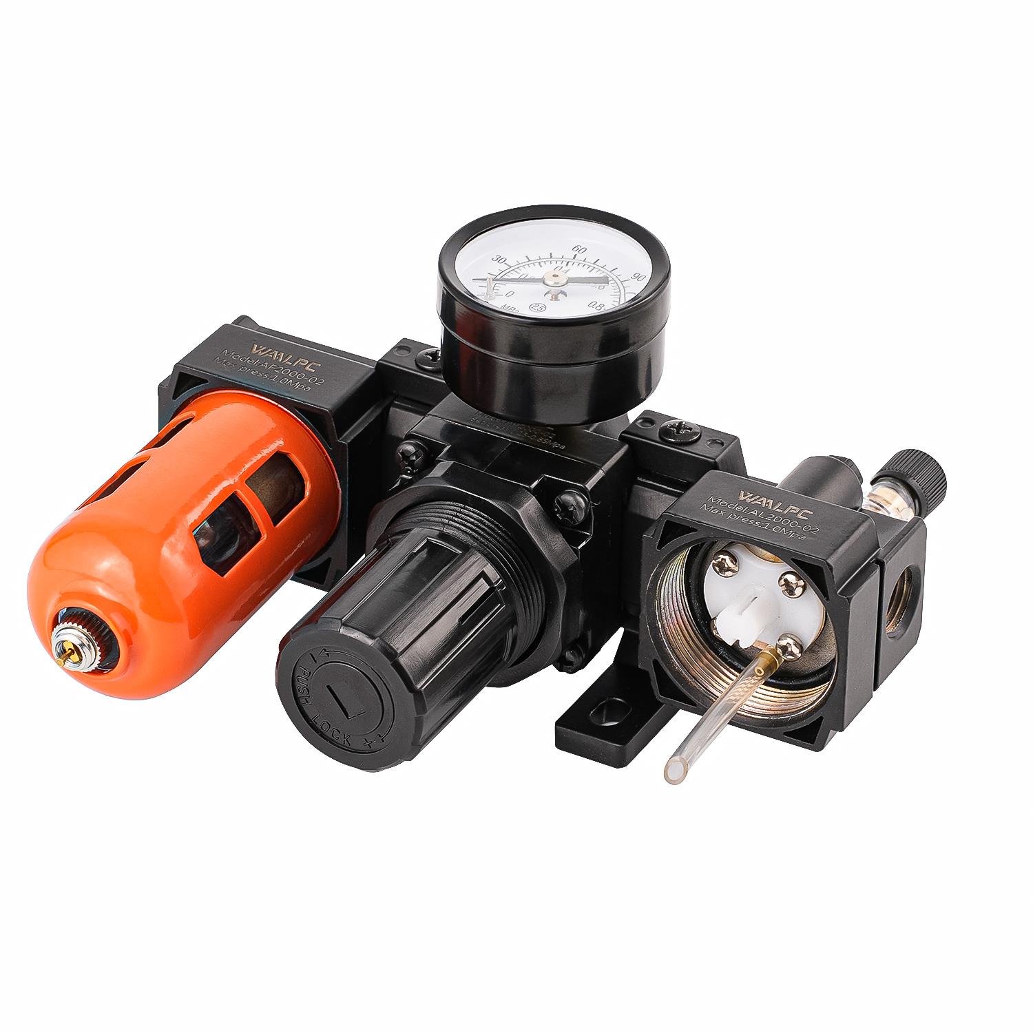 AC2000 Orange SMC1/8'' 1/4'' SMC Type Pneumatic Compressed Air Filter Regulator Lubricator Valve Gauge Frl Pressure Reducing Valve Compressor
