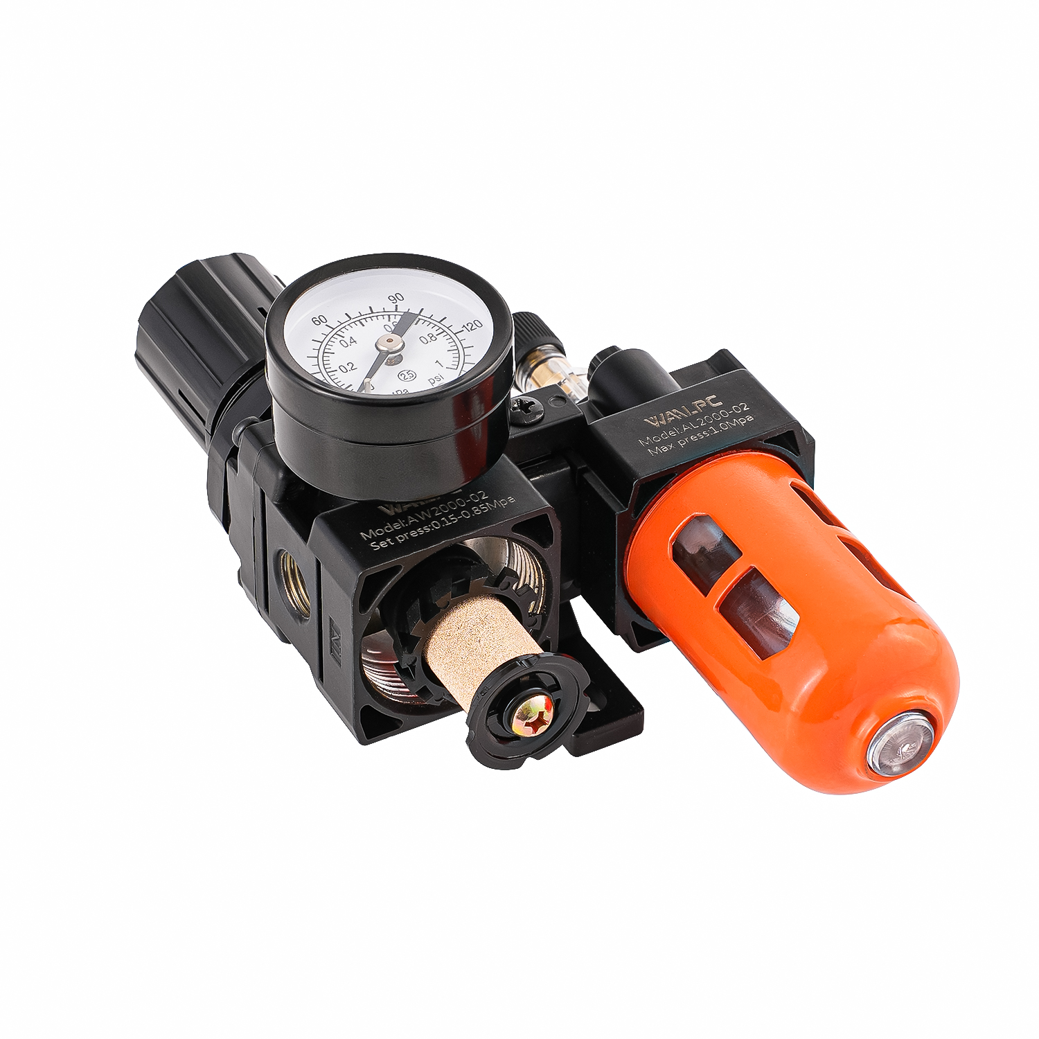 AC2010 Orange SMC1/8'' 1/4'' Compressed Air Regulator Trap Filter Lubricator Pressure Reducing Valve Oil Separator Frl for Automation Compressor