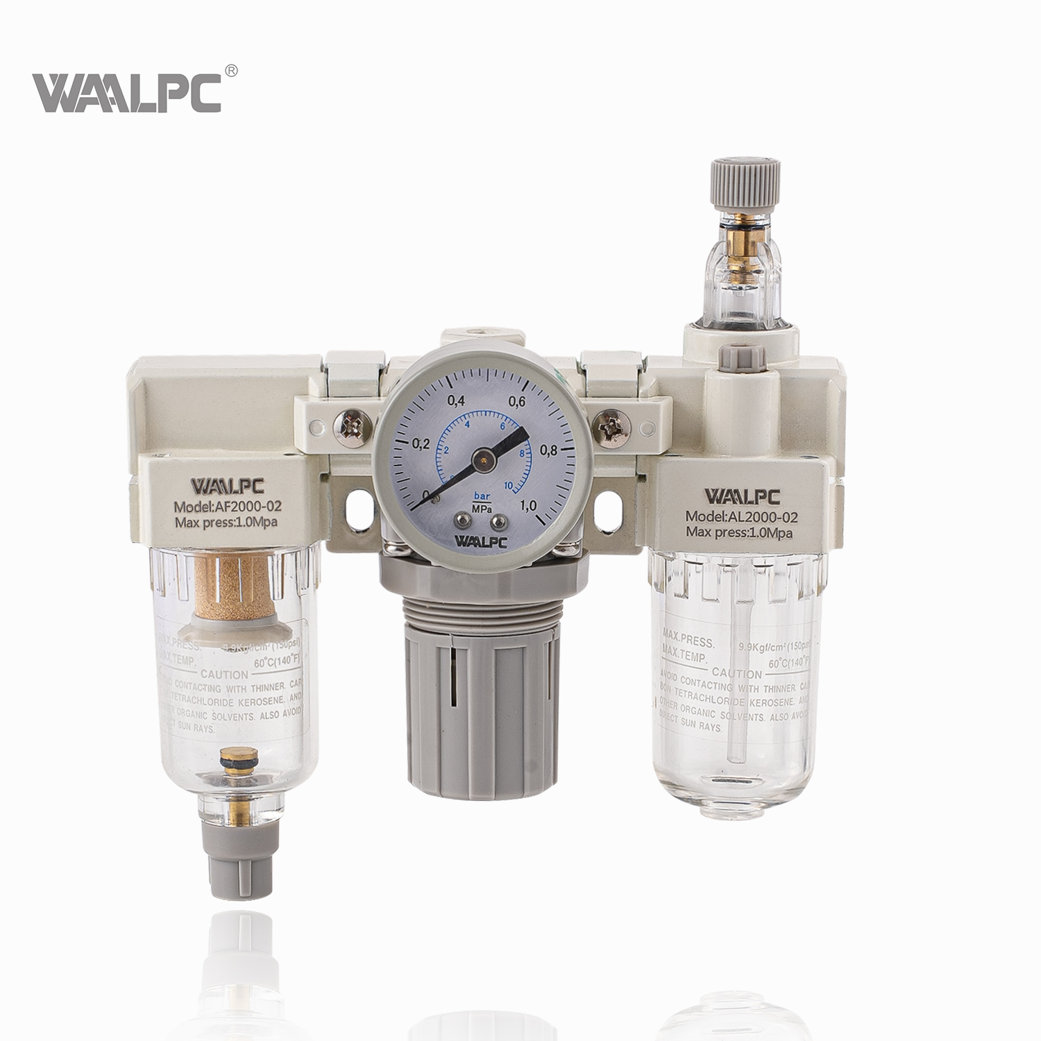 AC2000 White SMC1/8 '' 1/4 '' Tipo de SMC Regulador de aire de aire neumático Regulador lubricante de válvula FRL Presión de reducción de automatización de válvula Equipo de automatización