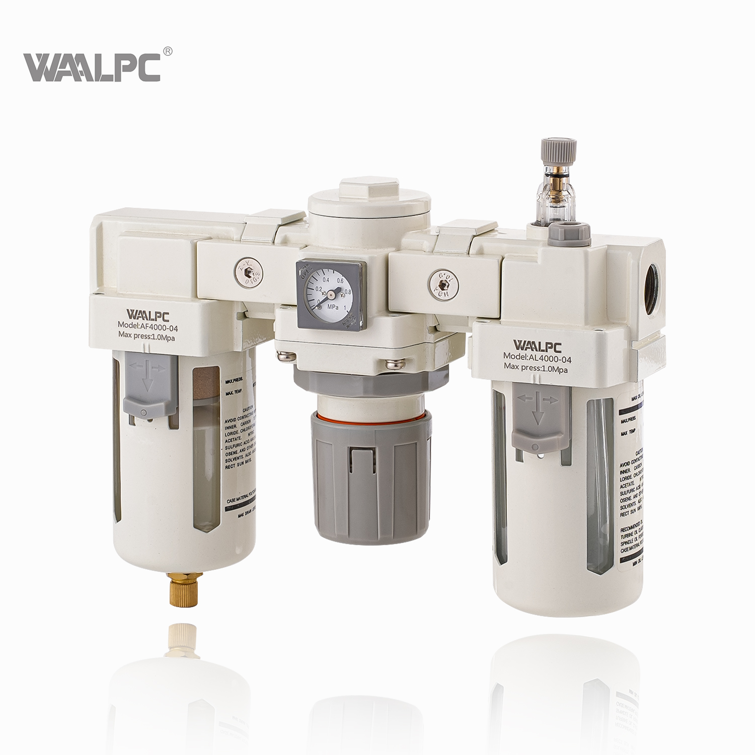 NAC4000 white SMC 3/4'' 1/2'' 3/8'' in NPT Frl Pressure Regulating Valve Trap Filter Lubricator Air Regulator Moisture Oil Separator Auto Darin built in gauge medical equipment