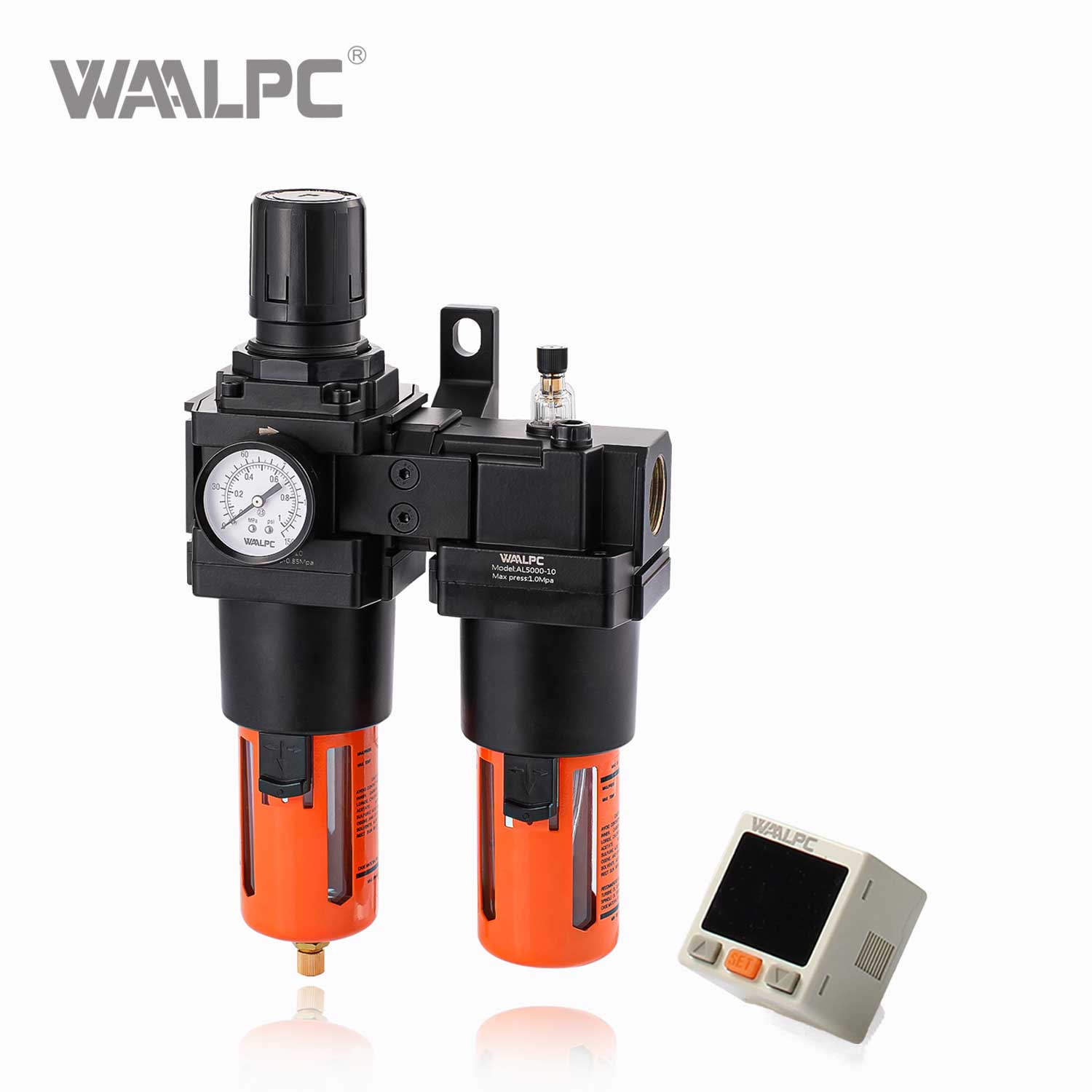 SMC Black-Orange-Filterregler Schmiermittel (FRL) AC2010-01 G1/8 '' 0,05-0,85MPa für pneumatische Luftbehandlungssysteme