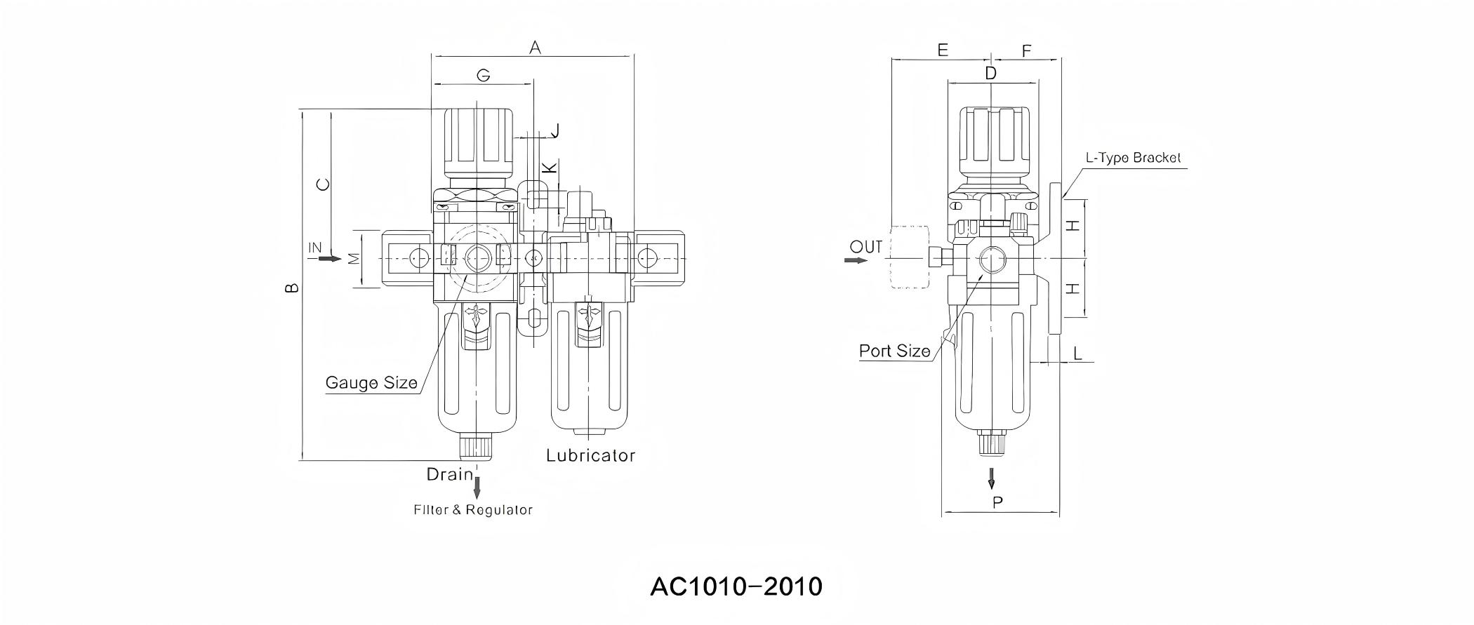 Air filter regulator lubricator