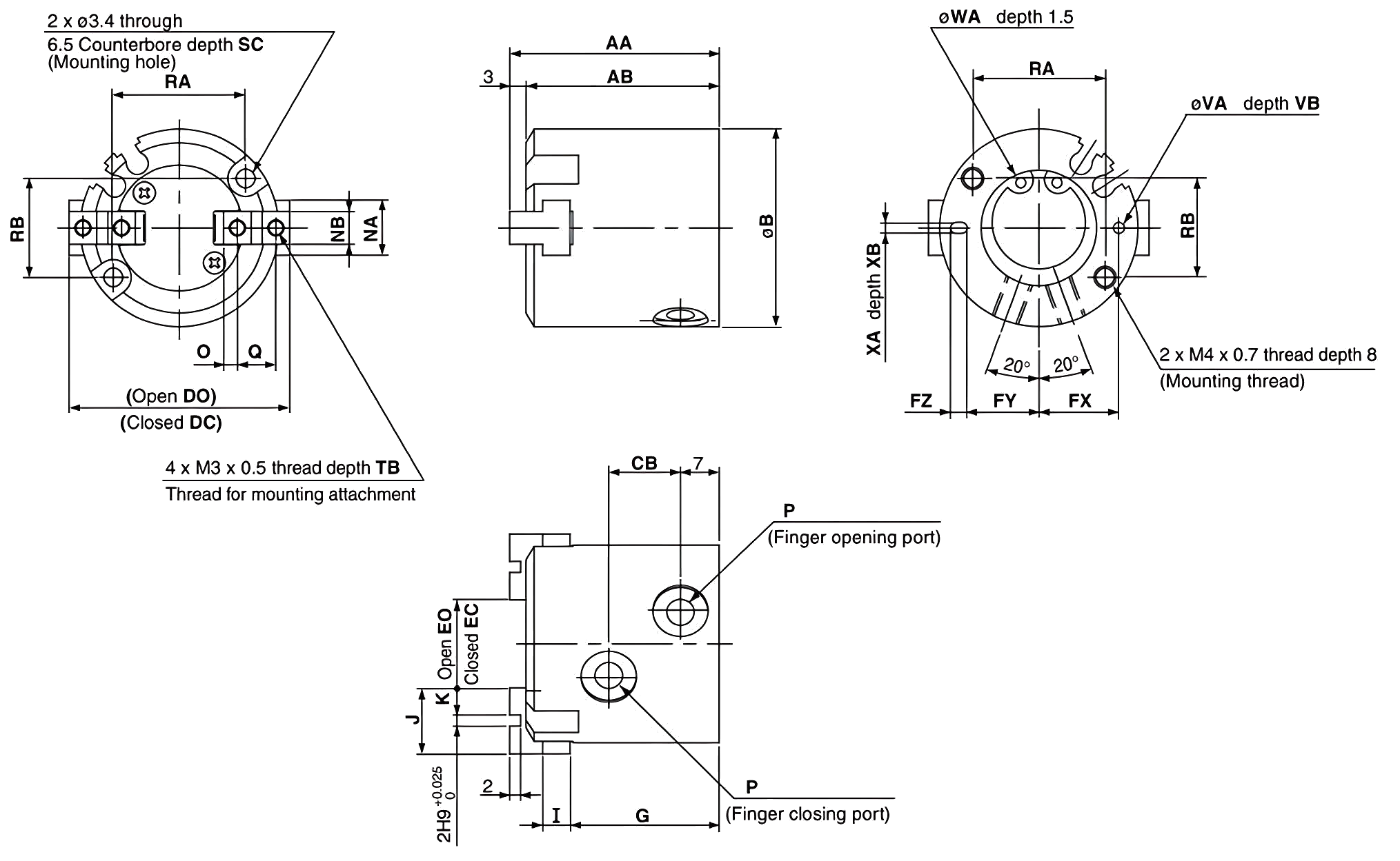 Pneumatic Gripper Cylinder