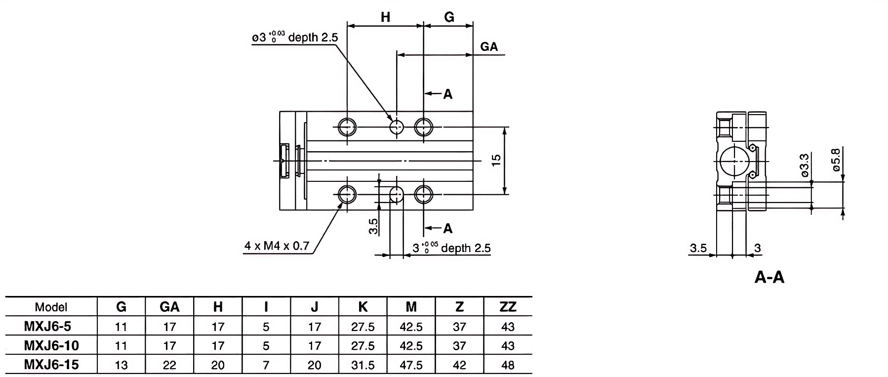 MXJ Pneumatic Air Cylinder