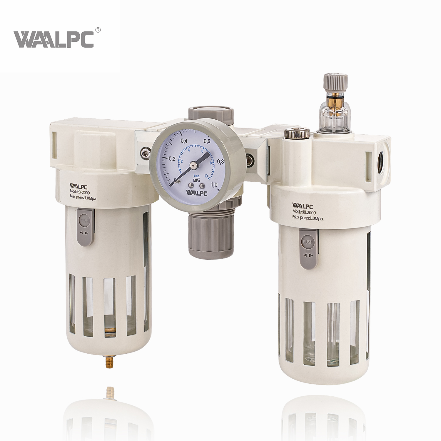 BC2000 5μm 25μm 40μm B Series Auto Drain Airtac Type 1/2'' 1/4'' Pneumatic Valves FRL Unit