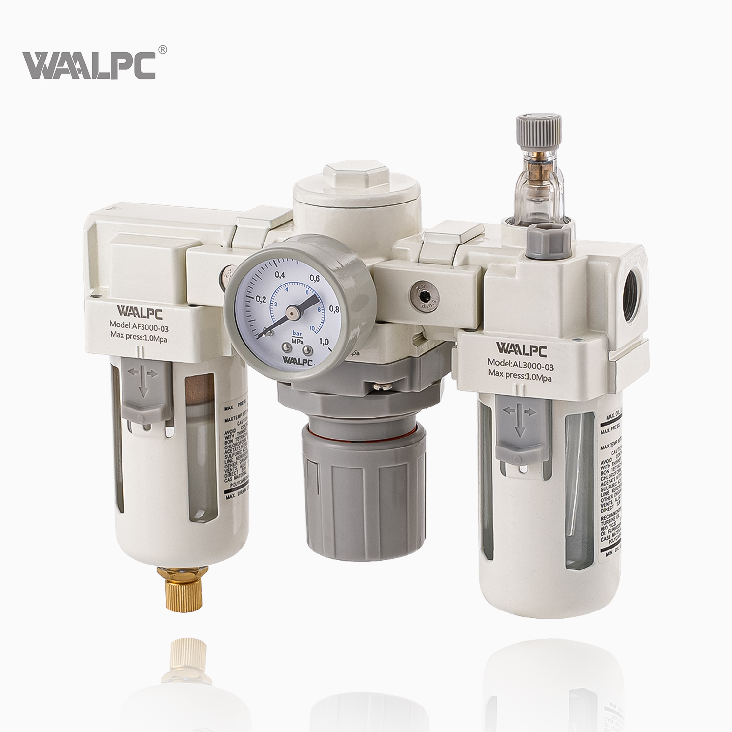 SMC Pneumatic Compressed Air Filter Regulator Lubricator Valve Gauge Frl Pressure Reducing Valve Automation Equipment AC2000 White 1/8'' 1/4'' 