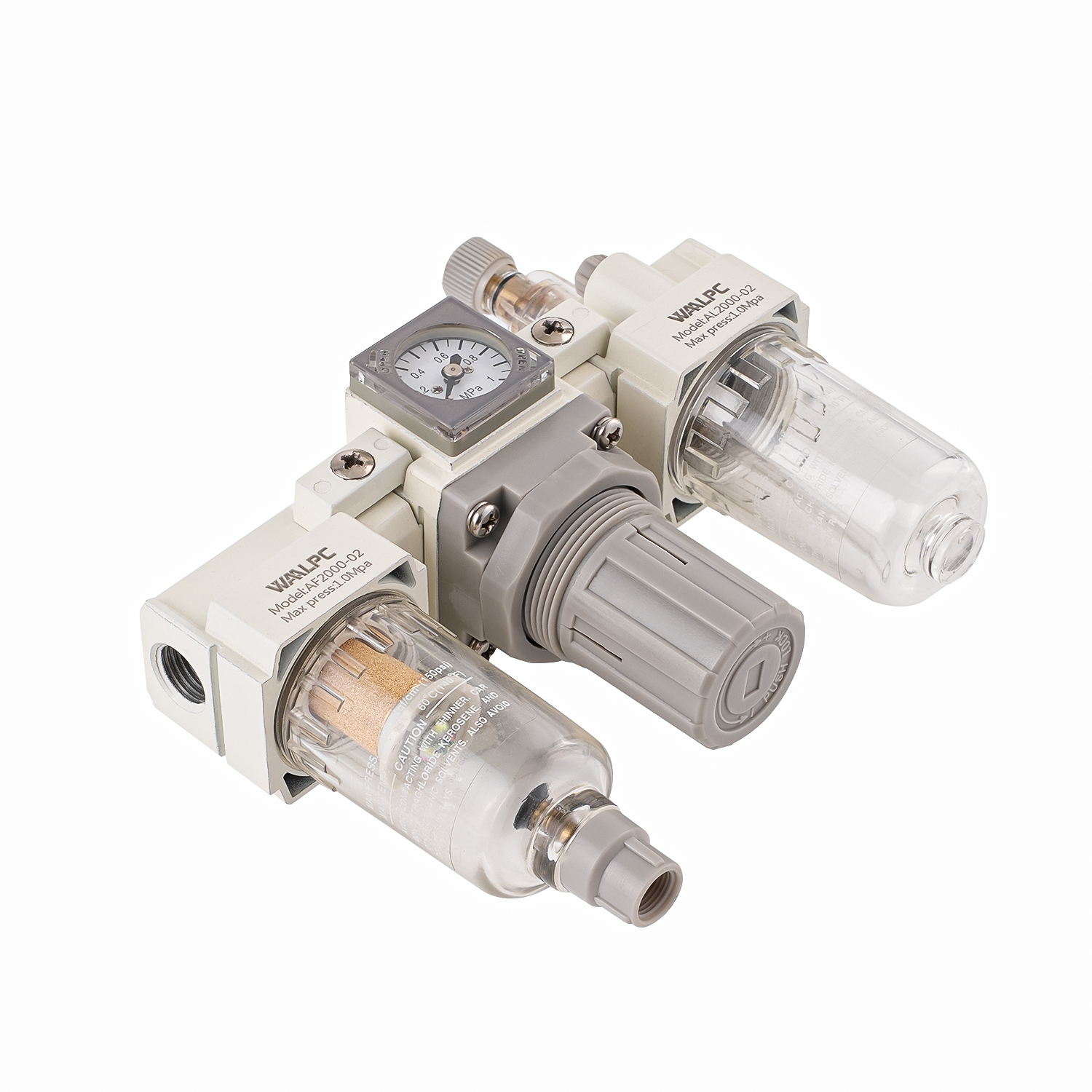 NAC2000 white SMC 1/4 1/8 in NPT Frl Pressure Regulating Valve Trap Filter Lubricator Air Regulator Moisture Oil Separator Auto Darin built in gauge Compressor