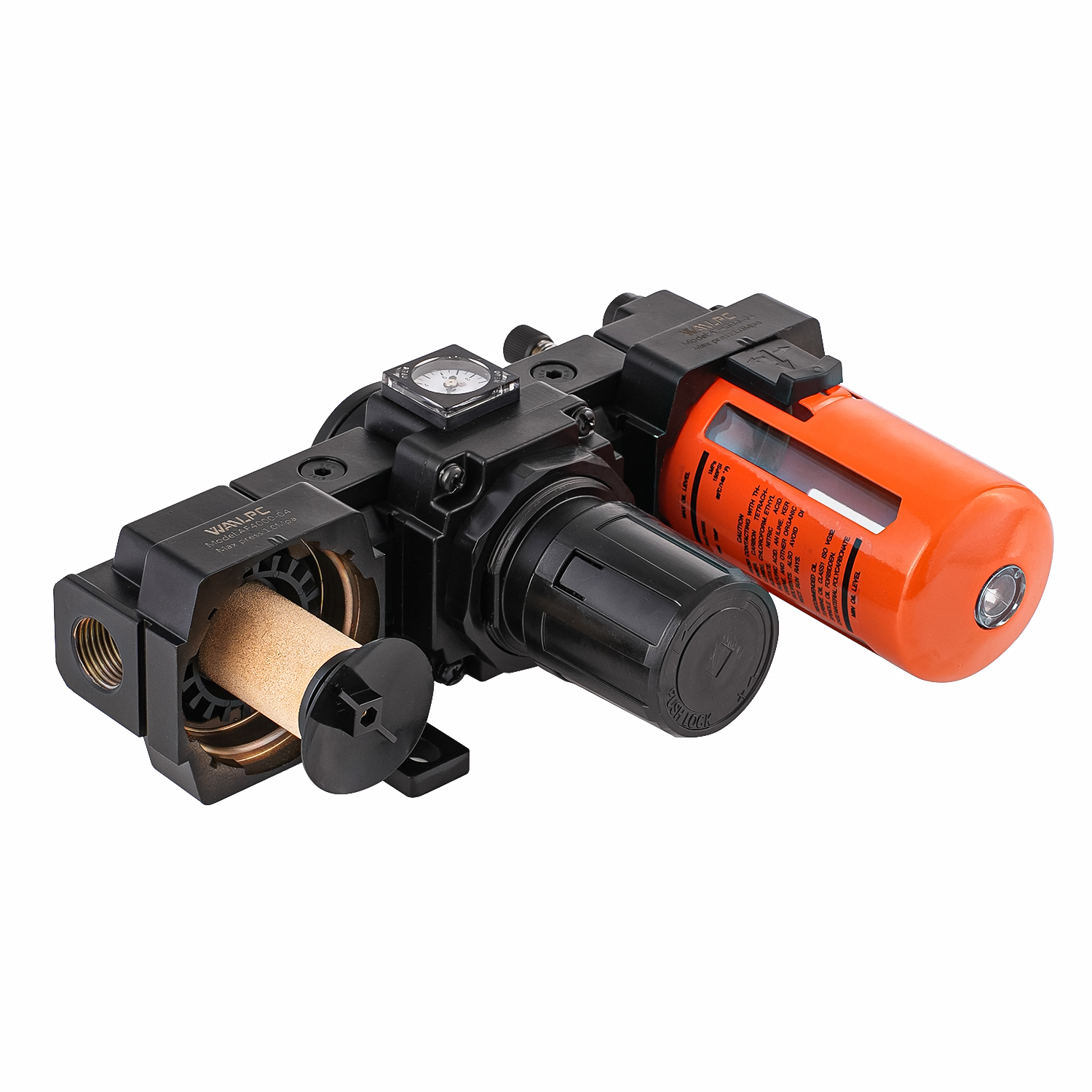 NAC4000 orange SMC 3/4'' 1/2'' 3/8'' in NPT Frl Pressure Regulating Valve Trap Filter Lubricator Air Regulator Moisture Oil Separator Auto Darin built in gauge chemical equipment