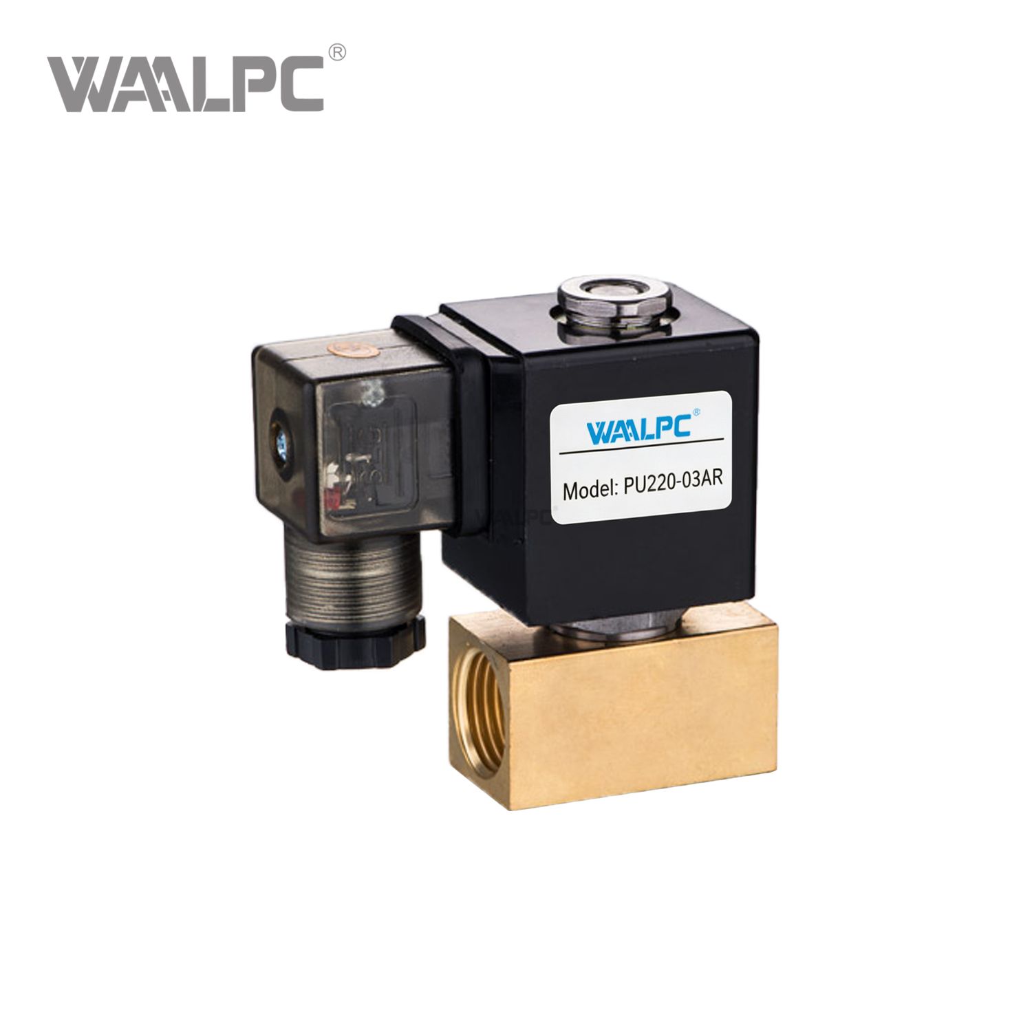 PU220 Series 2/2 Way Direct Acting Solenoid Valve, Normally Closed for Compressed Air, 0~0.8MPa