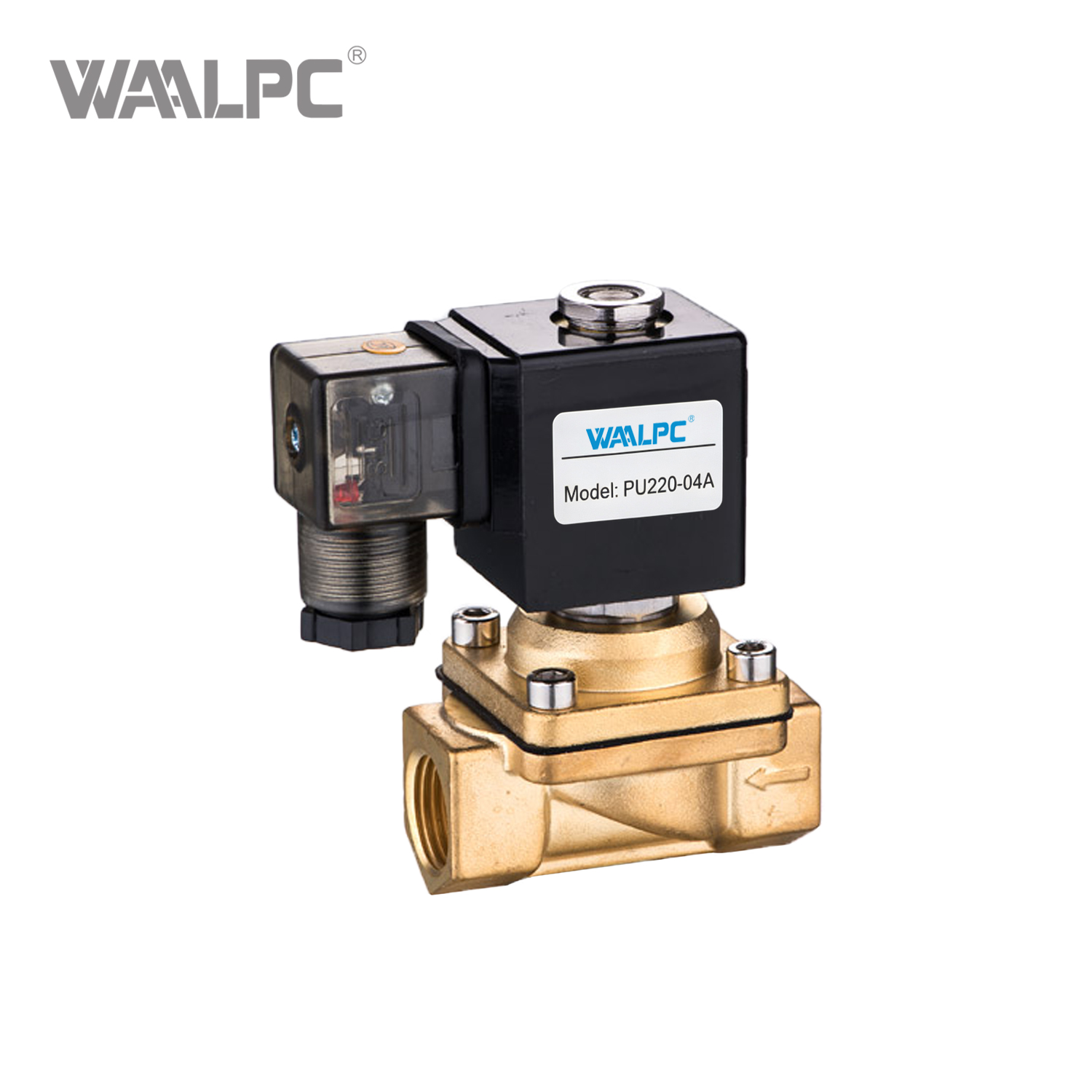 PU220 Series 2/2 Way Direct Acting Solenoid Valve, Normally Closed for Compressed Air, 0~0.8MPa