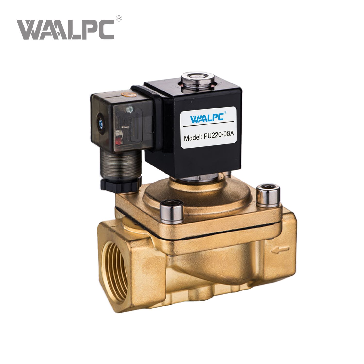 PU220 Series 2/2 Way Direct Acting Solenoid Valve, Normally Closed for Compressed Air, 0~0.8MPa