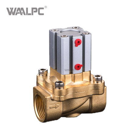 2Q Series 2/2 Way Pneumatically Operated Valve, Brass Air Control Two-Way Valve for Water Air Oil Gas