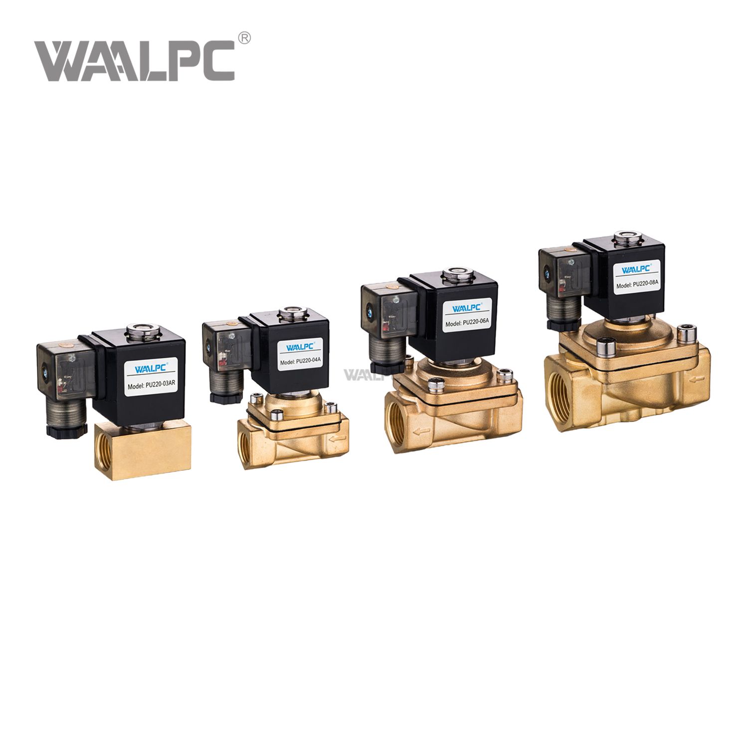 PU220 Series 2/2 Way Direct Acting Solenoid Valve, Normally Closed for Compressed Air, 0~0.8MPa