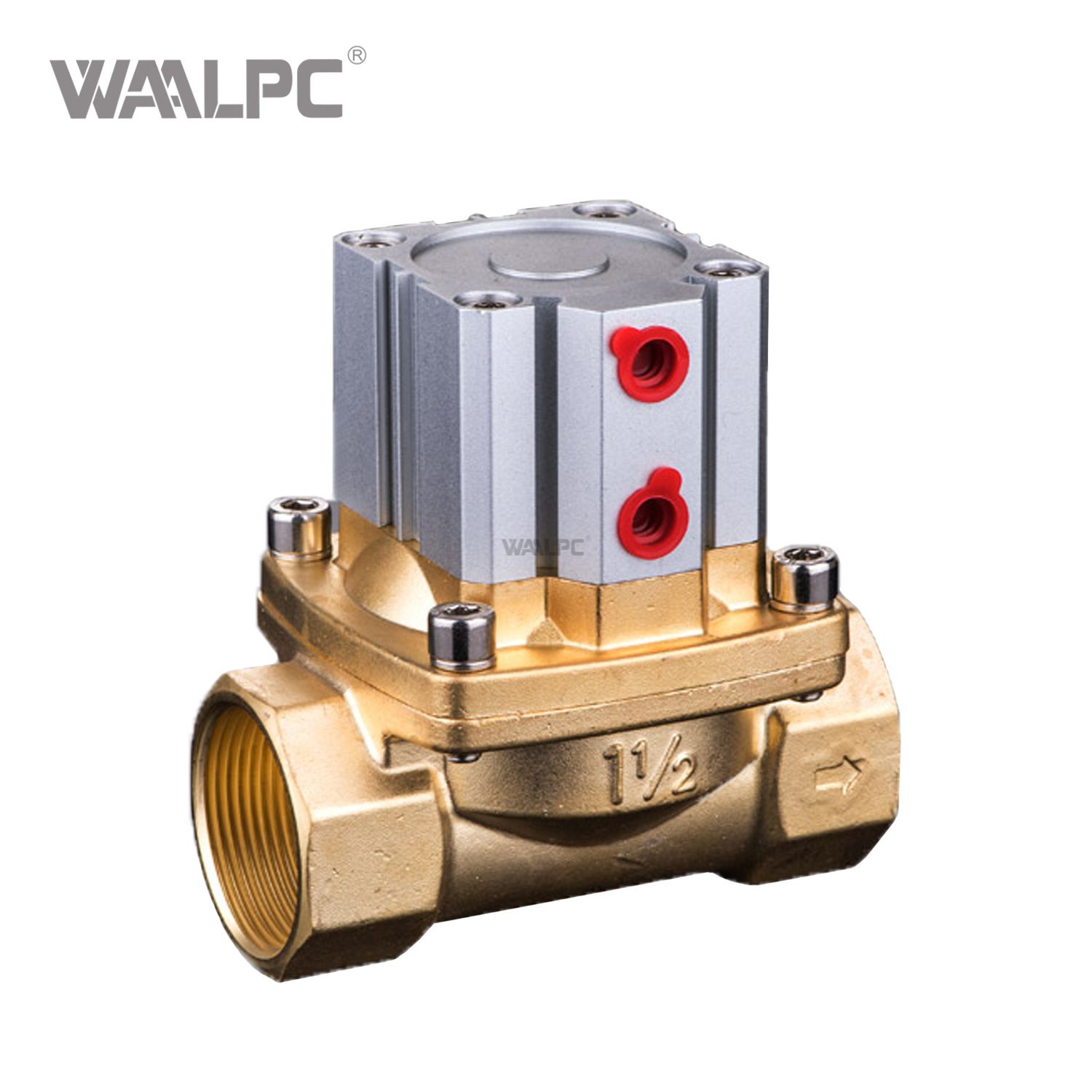 2Q Series 2/2 Way Pneumatically Operated Valve, Brass Air Control Two-Way Valve for Water Air Oil Gas