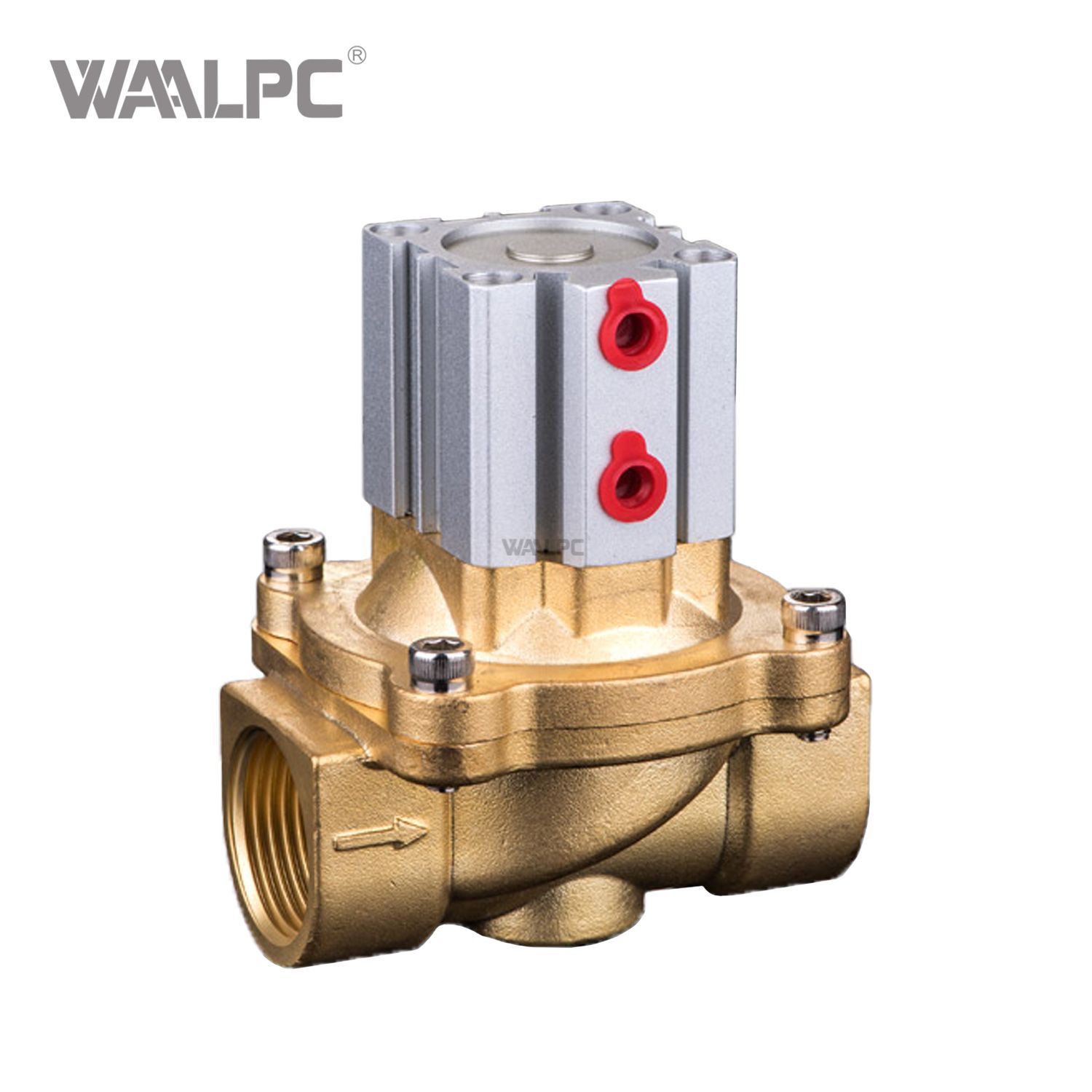 2Q Series 2/2 Way Pneumatically Operated Valve, Brass Air Control Two-Way Valve for Water Air Oil Gas
