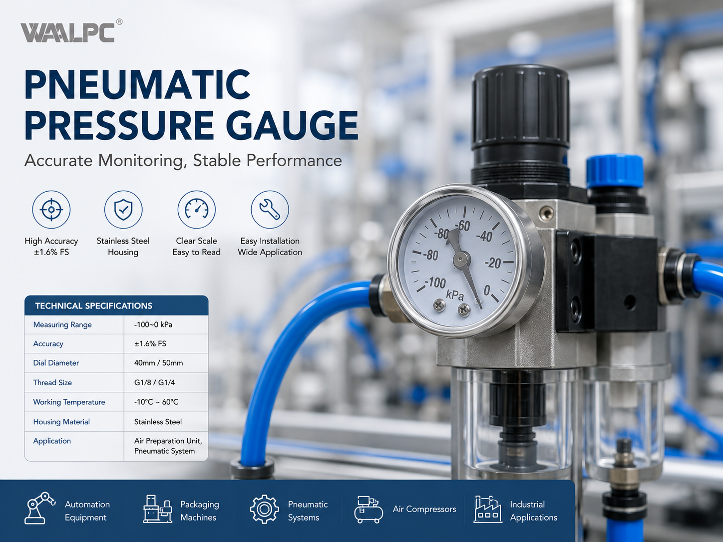 A Complete Guide To Pneumatic Pressure Gauges in Air Preparation Systems