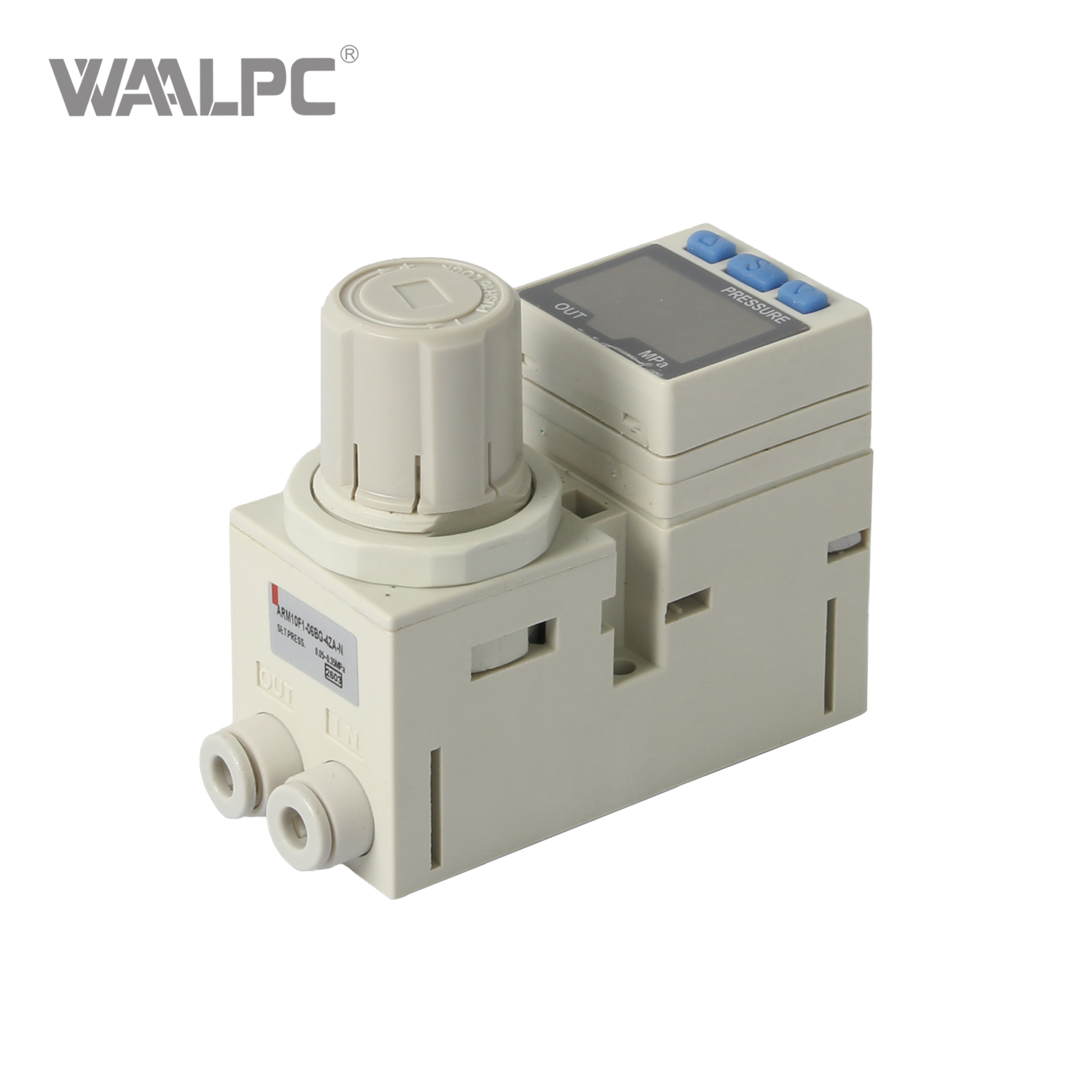 SMC Type ARM10F1-06BG Modular Air Pressure Regulator, Compact Size, Direct-Operated Relief Type, Inlet/Outlet Bottom Porting